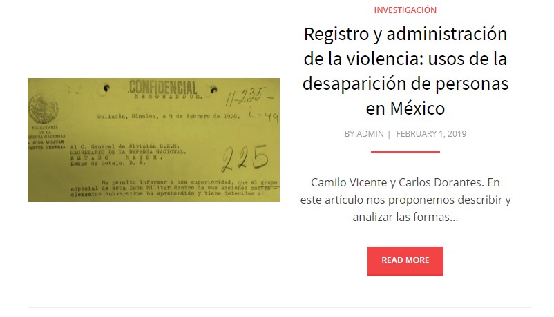 Registro y administración de la violencia: usos de la desaparición de personas en México