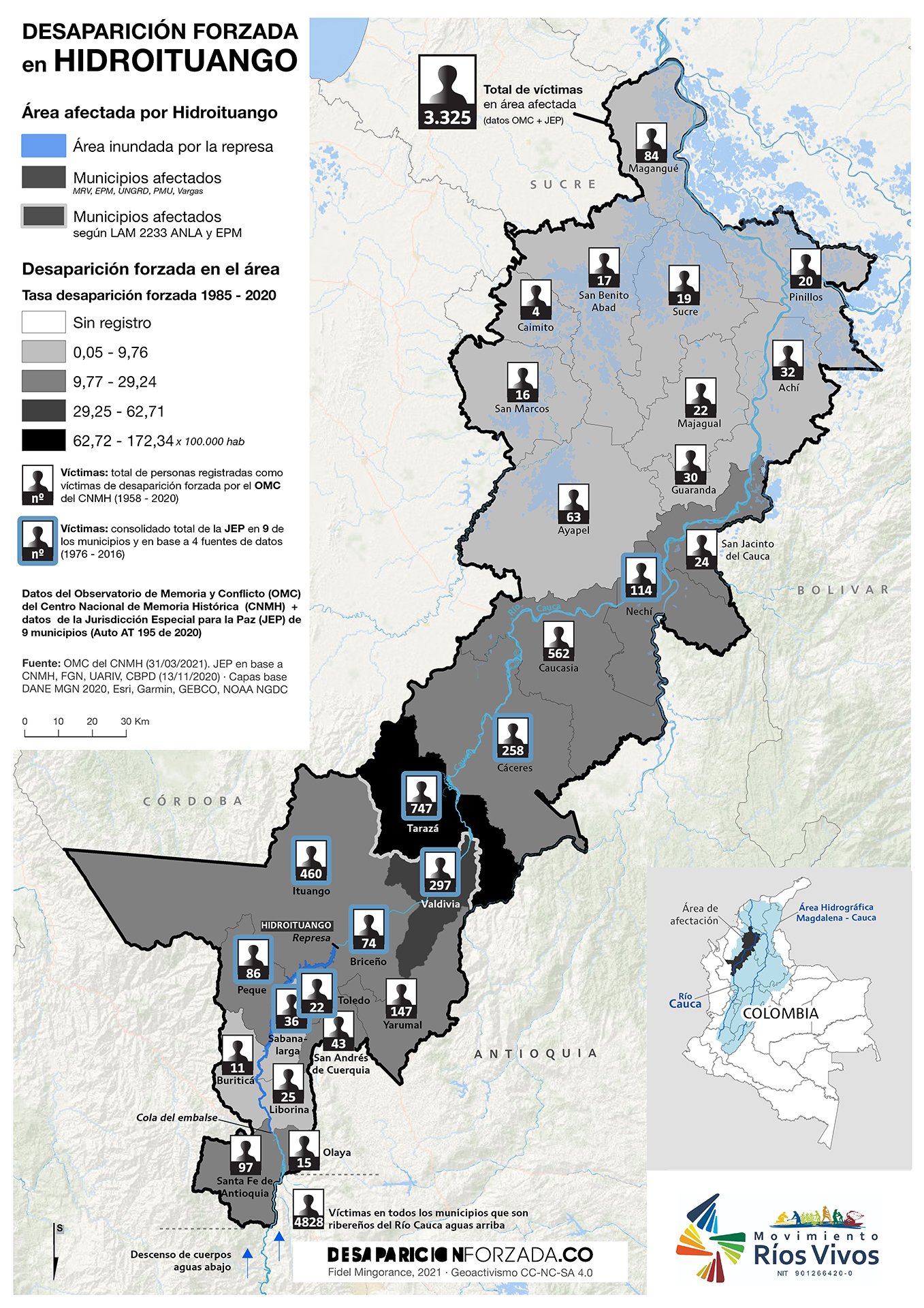 Hidroituango y los datos de desaparición forzada de la JEP