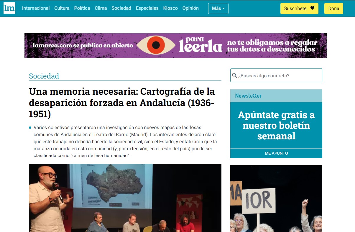 Artículo de Azahara Palomeque sobre la Cartografía publicado en La Marea